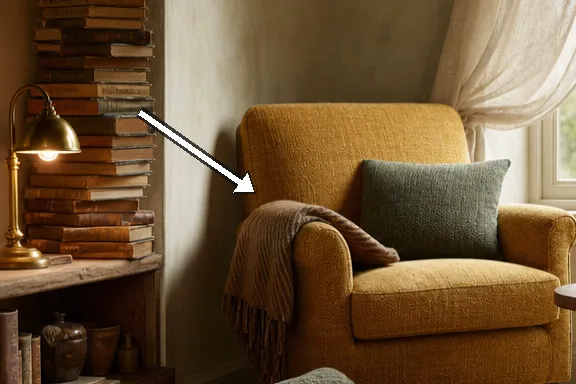 Stacked books tower beside a warm brass lamp on a wooden shelf.