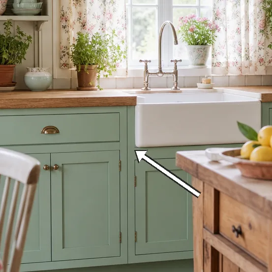 Detail of sink, gooseneck tap and window light